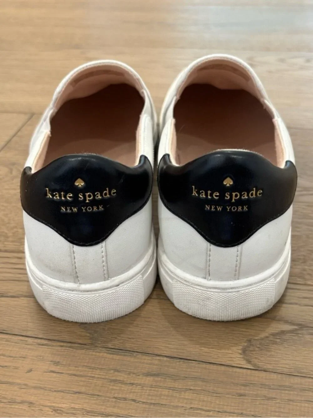 Kate Spade New York Andy Perforated Leather Slip-On Sneakers White Size 8.5